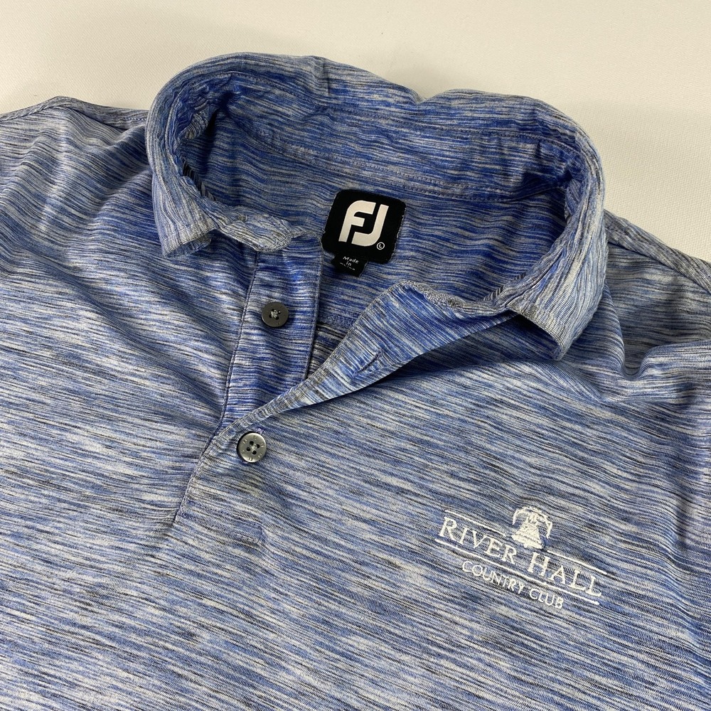 FootJoy Polo Shirt Mens Large Blue Golf Performance Stretch River Hall